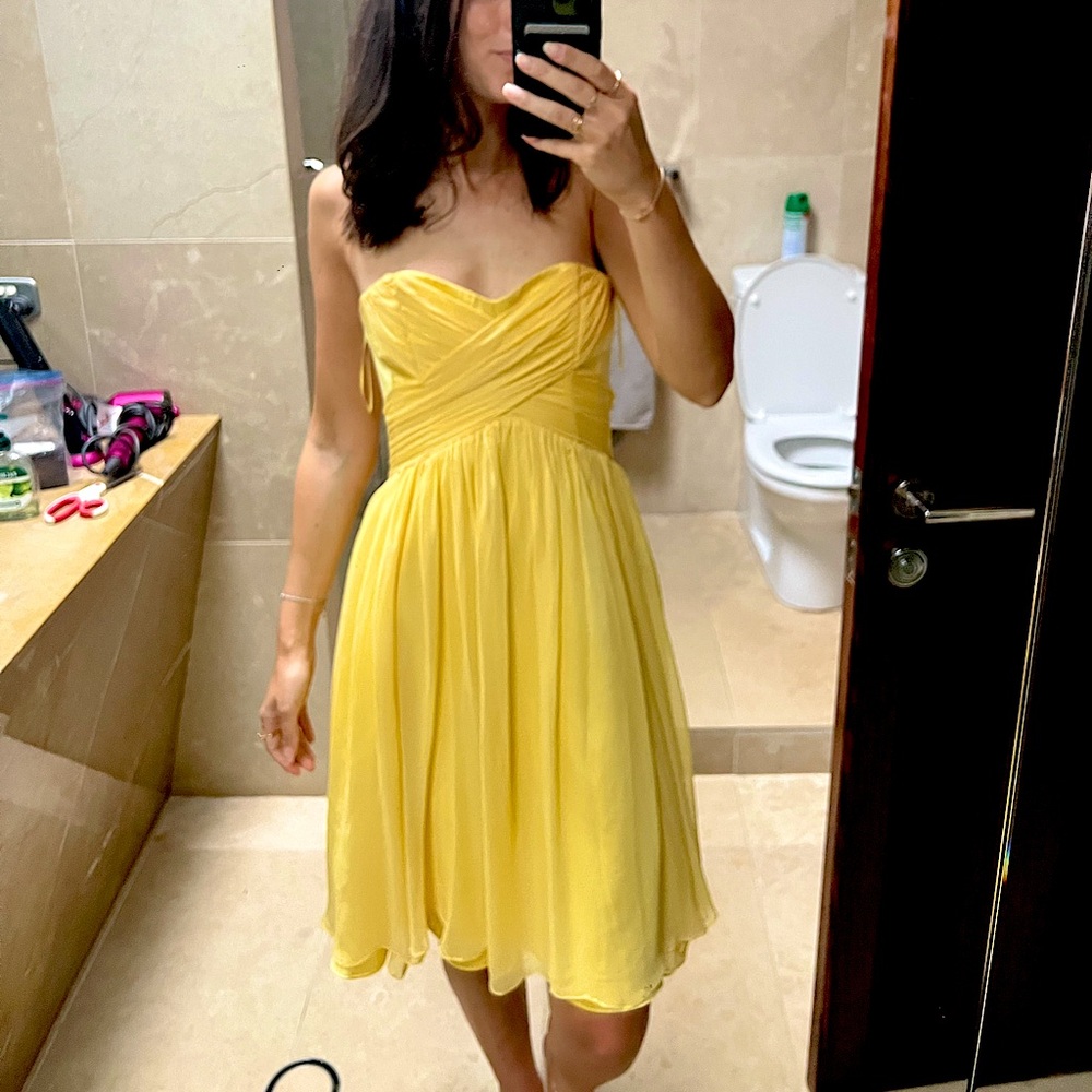 Alex Perry Yellow Silk Dress Size 6 (AUS 10)